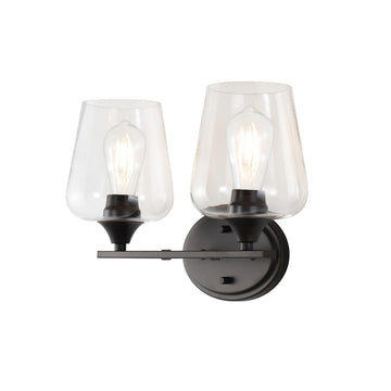 Jayne Iron/Glass Cottage Rustic LED Vanity Light